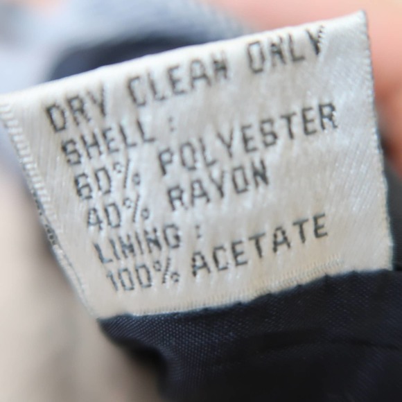 Vintage 90s Emily navy blue and white checker print skirt suit set 8P - Picture 10 of 10